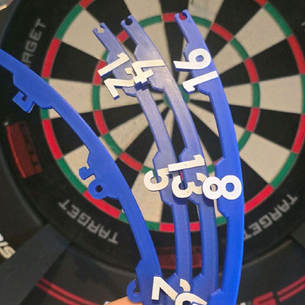 3D printed darts board number ring with magnetic clips included!