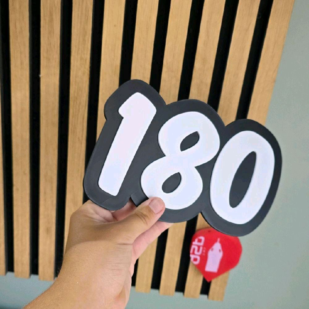 180 Darts Sign - Eye-Catching Design for Dartsetups, Perfect for Enhancing Your Game Experience