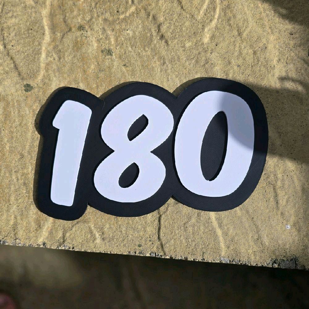 180 Darts Sign - Eye-Catching Design for Dartsetups, Perfect for Enhancing Your Game Experience