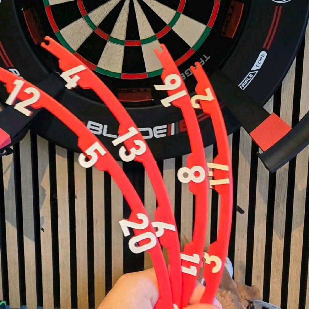 3D printed darts board number ring with magnetic clips included!