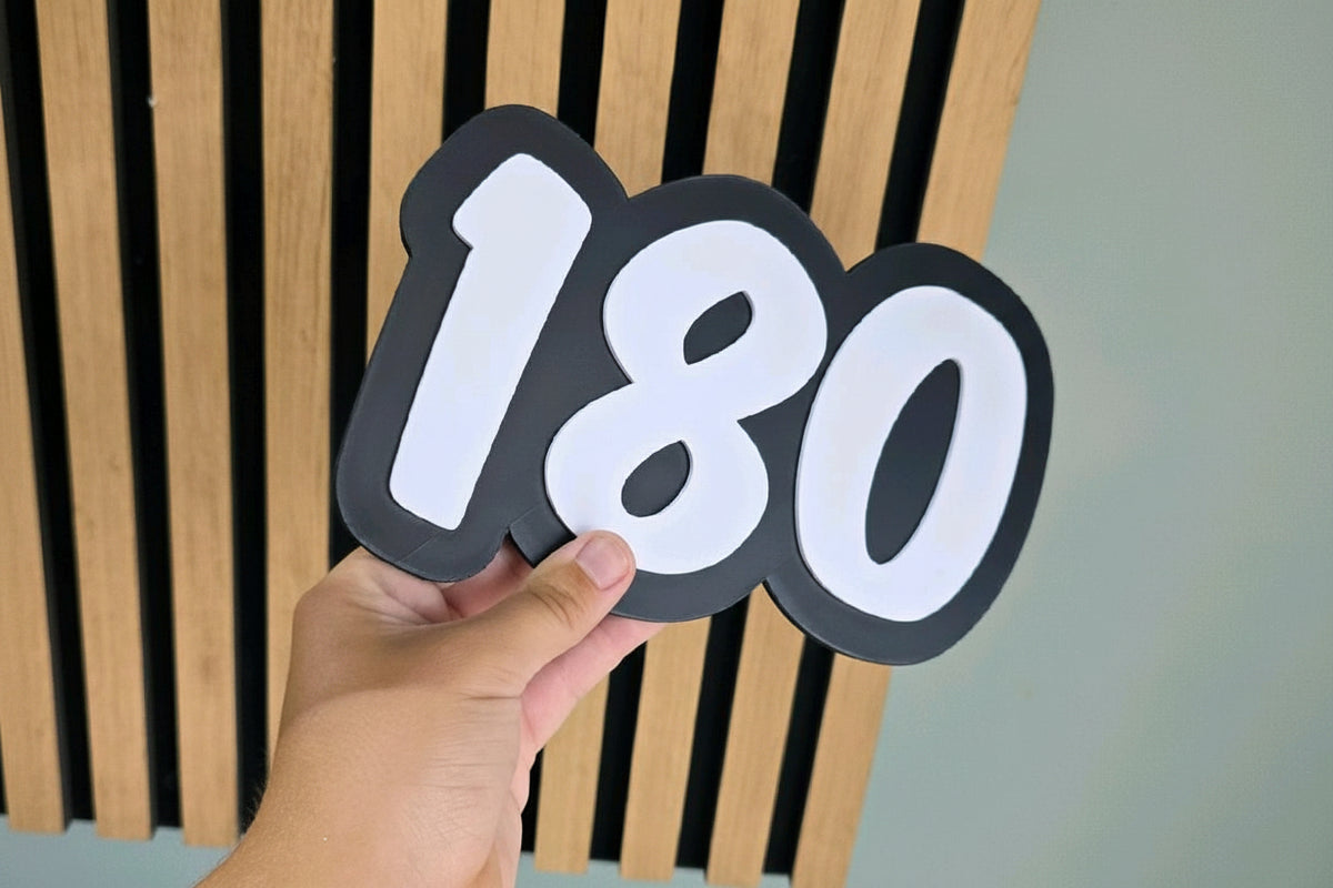 180 Darts Sign - Eye-Catching Design for Dartsetups, Perfect for Enhancing Your Game Experience